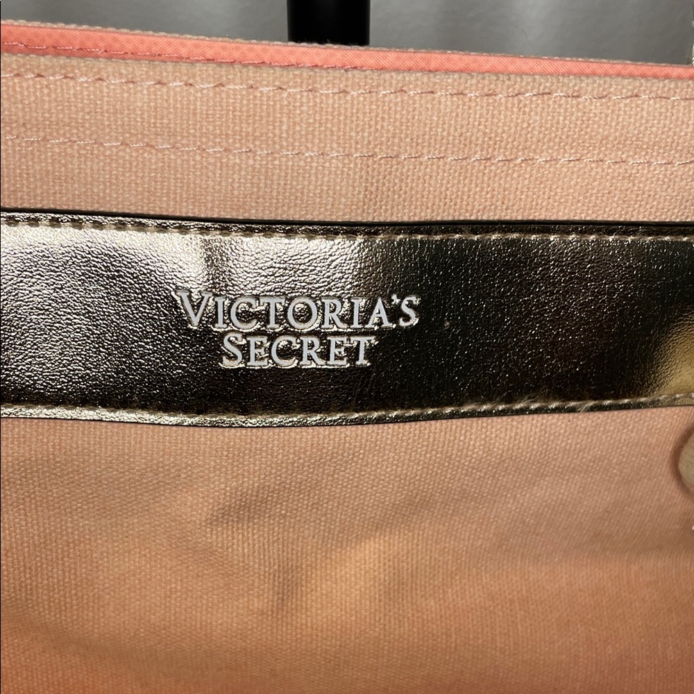 Victoria's Secret Peach and Gold Tote - Picture 3 of 8